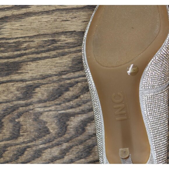 Inc International Concepts Embellished Pointed Toe Pumps Silver Crystal Gray 8M - Picture 6 of 8